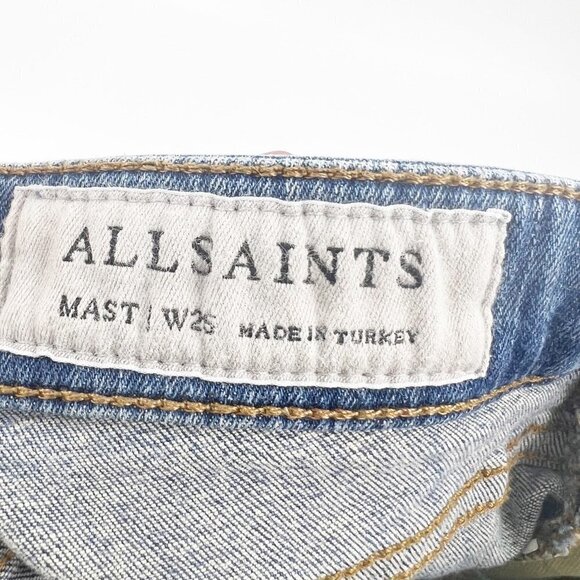 ✅ ALLSAINTS SKINNY MAST JEANS SIZE 25 MEDIUM WASH - Picture 7 of 7